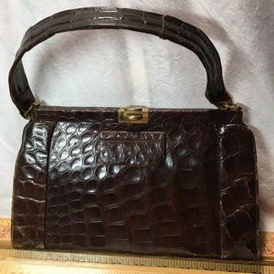 Dark brown alligator skin vintage pure